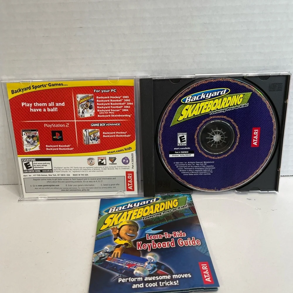 Atari Backyard Skateboarding Pros as Kids Andy McDonald PC CD-ROM Game Y2K VTG